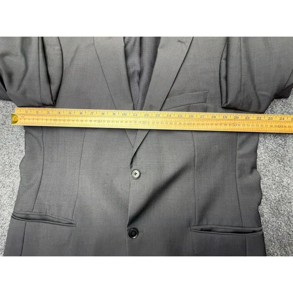 BOSS Hugo Boss Blazer 42R Gray 100% Virgin Wool 2 Button Made Turkey